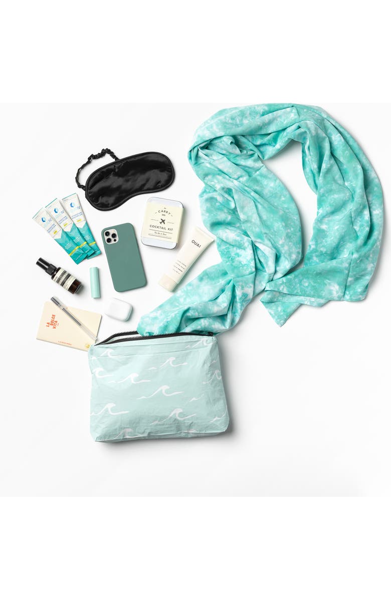 Aloha Collection Mid Seaside Water Resistant Tyvek<sup>®</sup> Zip Pouch, Alternate, color, White/ Lemu Blue