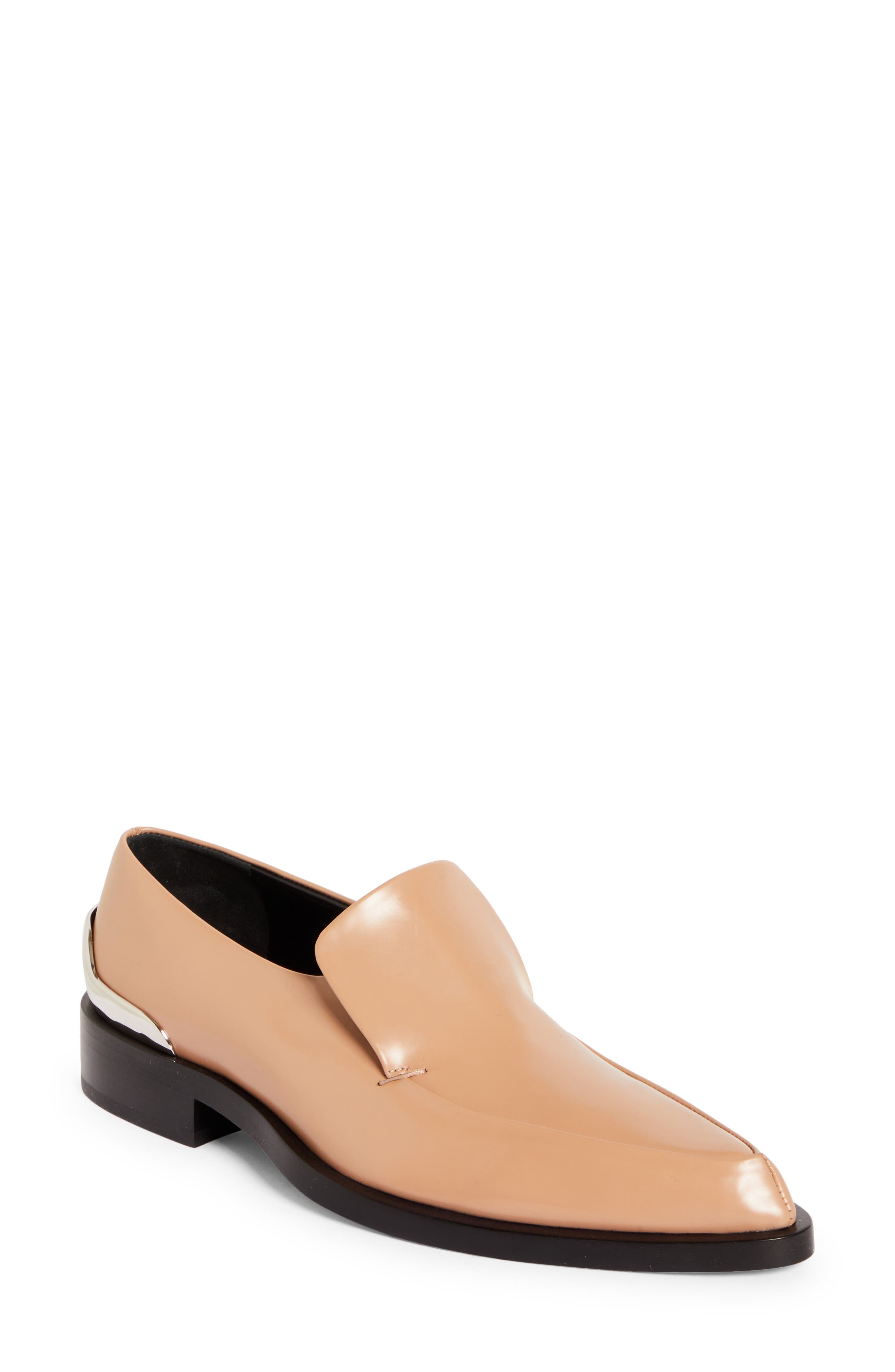 Jil Sander Steel Heel Pointed Toe Loafer, Main, color, 