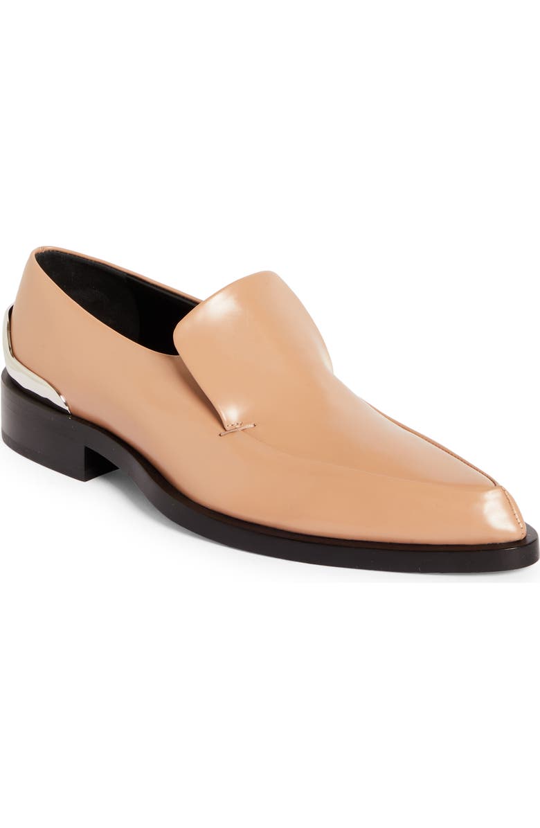 Jil Sander Steel Heel Pointed Toe Loafer, Main, color,