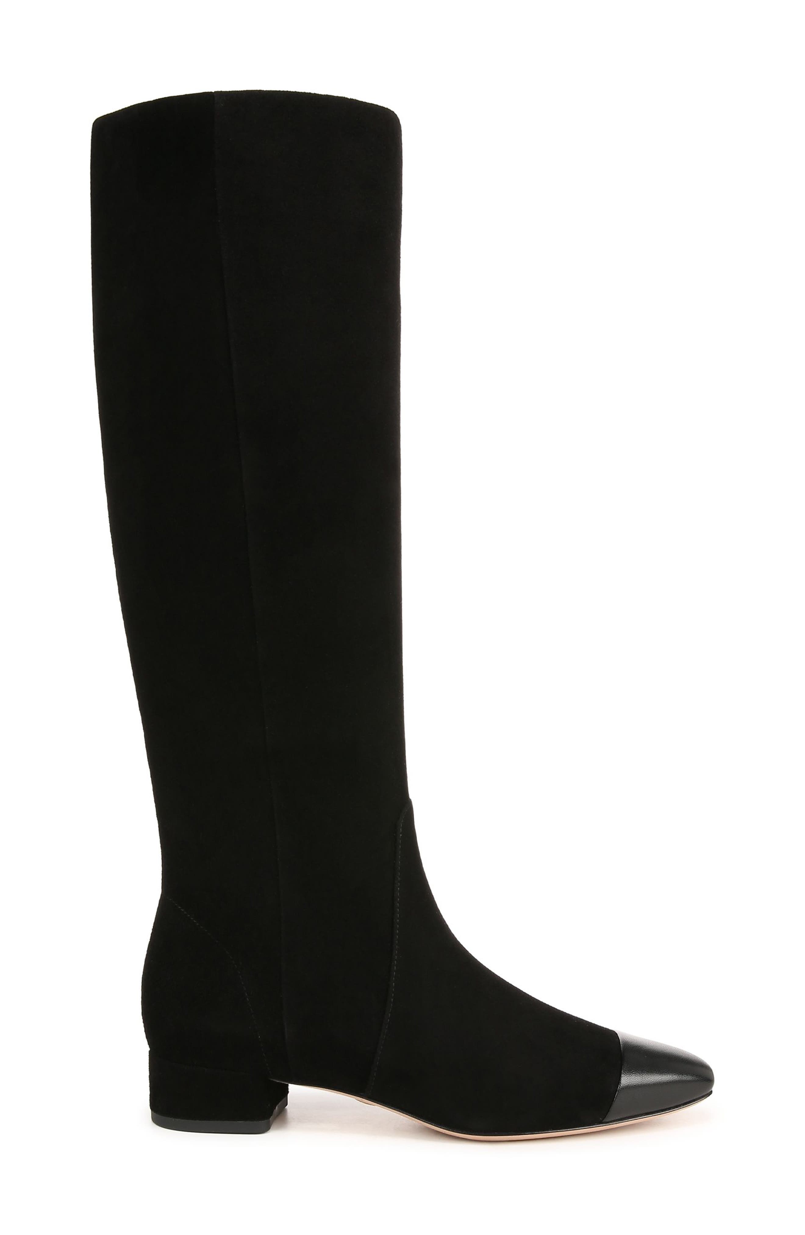 Veronica Beard Cecile Knee High Boot, Alternate, color, Black/ Black