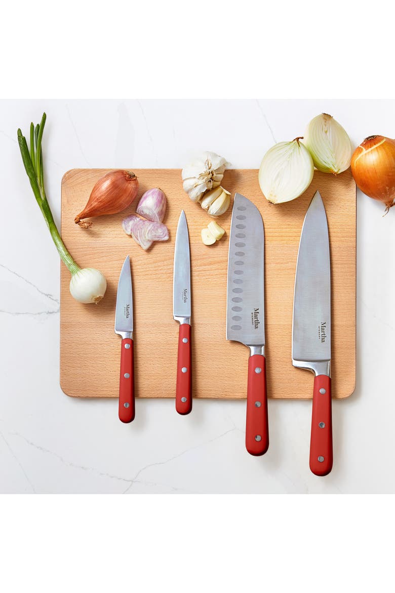 Eastwalk 14-Piece Forged Stainless Steel Knife Block Set with Acacia Wood Block, Alternate, color, Red