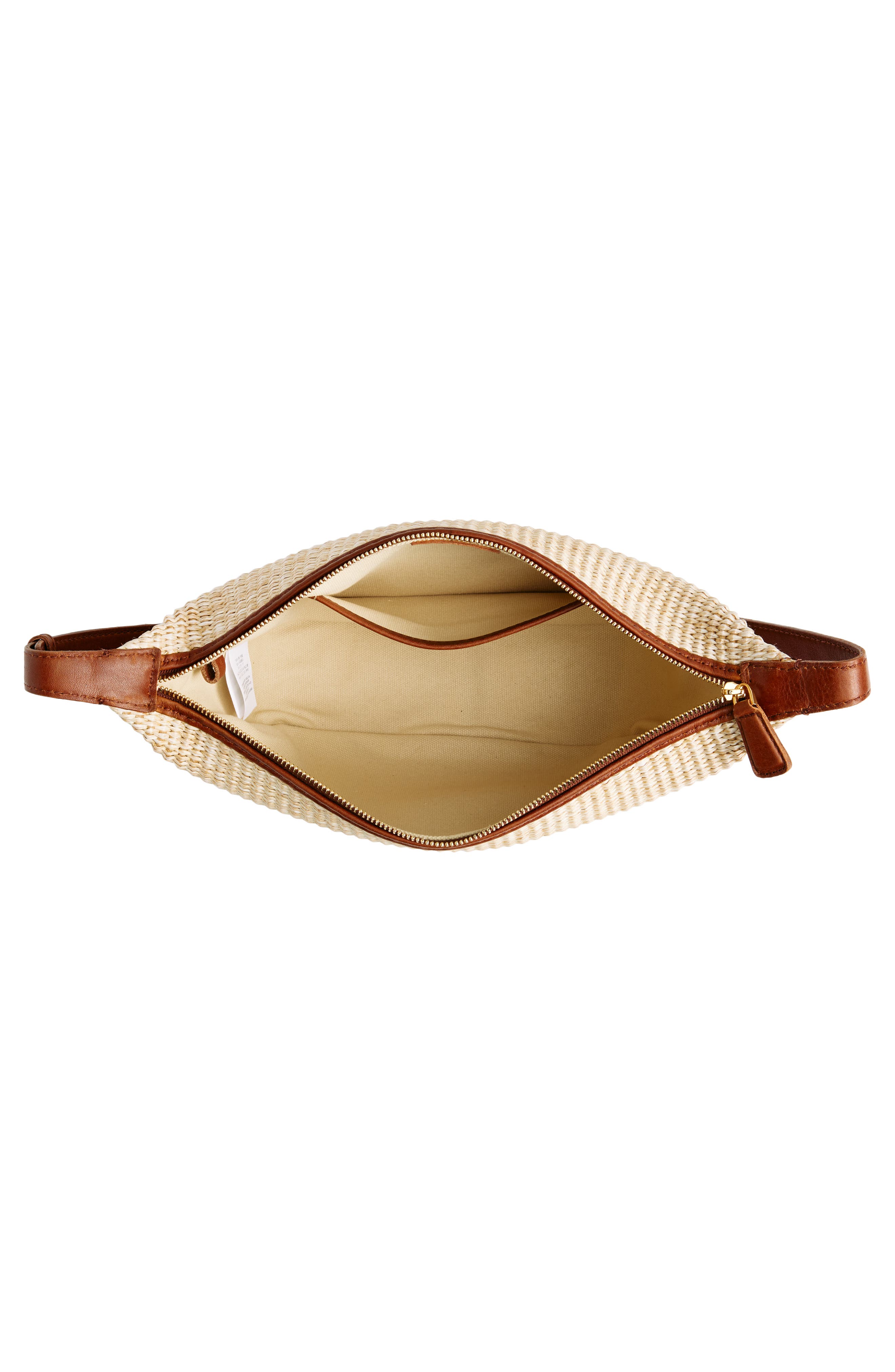 Madewell The Sling Raffia & Leather Crossbody Bag, Alternate, color, 