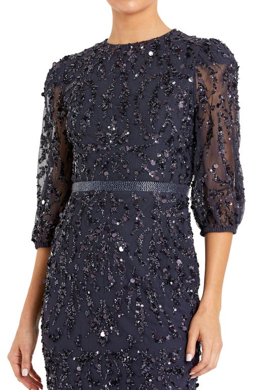 Mac Duggal Womens Embellished Formal Evening Dress In Midnight