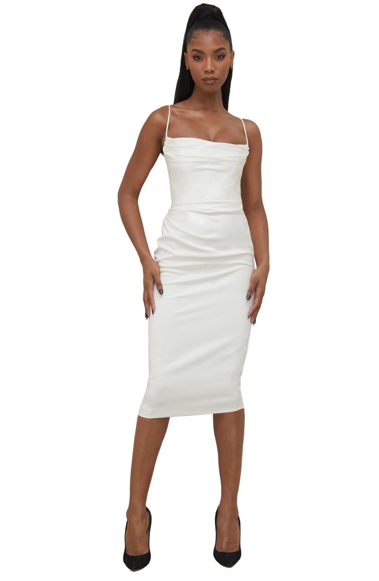 HOUSE OF CB Anja Satin Corset Midi Dress, Alternate, color,