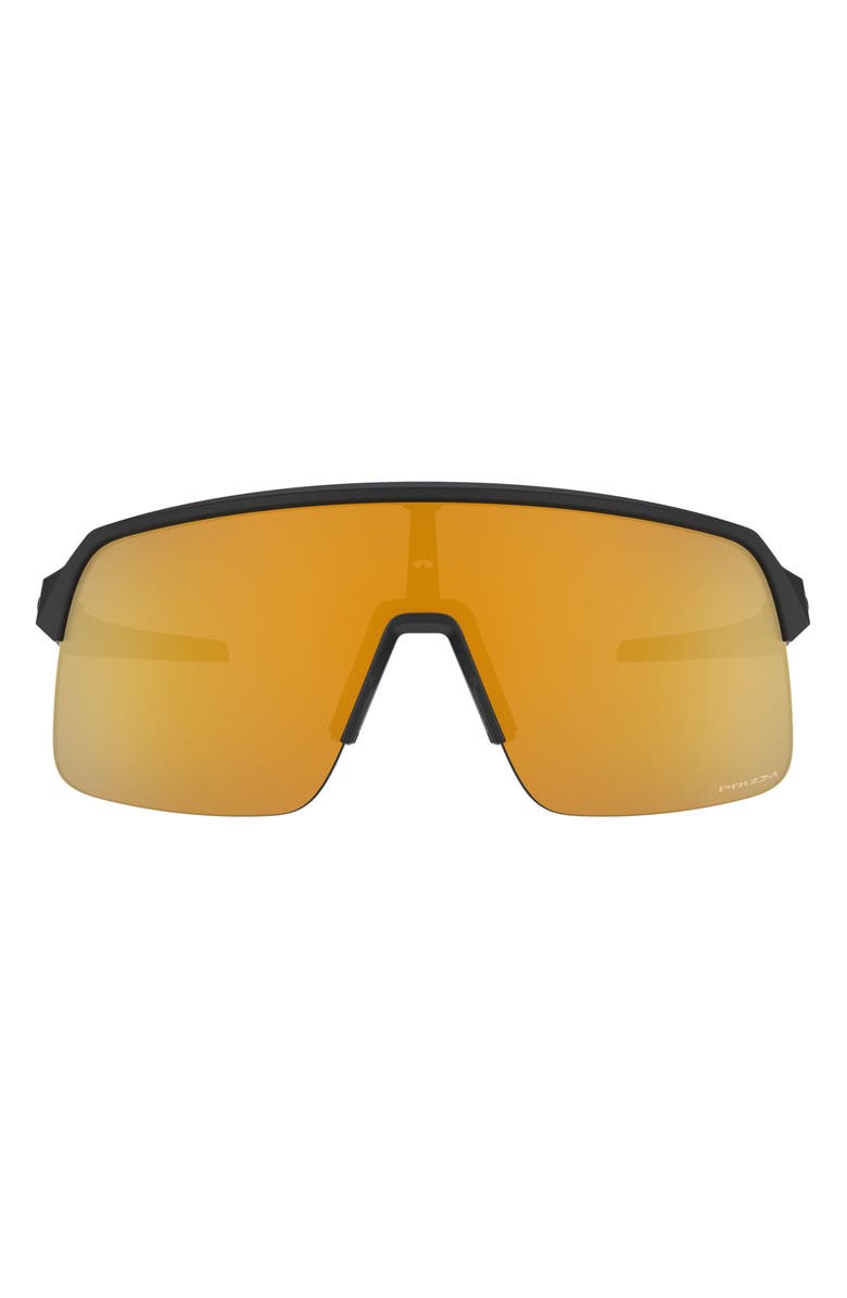 Oakley Sutro Lite 139mm Prizm<sup>™</sup> Semirimless Wrap Shield Sunglasses, Main, color, Solid Black