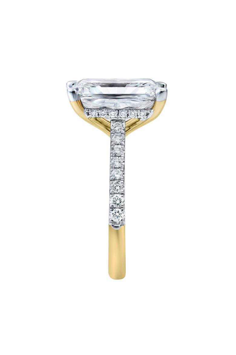 Maia 14K Gold Radiant Cut Lab Grown Diamond Hidden Halo Engagement Ring - 5.4 Ct, Alternate, color, 14K Yellow Gold