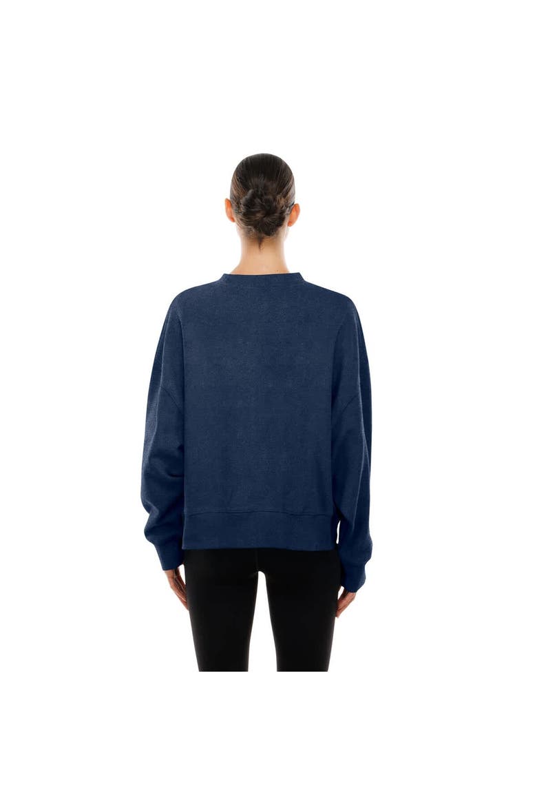Women's New Era Navy Dallas Cowboys Oversized Throwback Mineral Wash Crew Neck Sweatshirt, Alternate, color, Navy