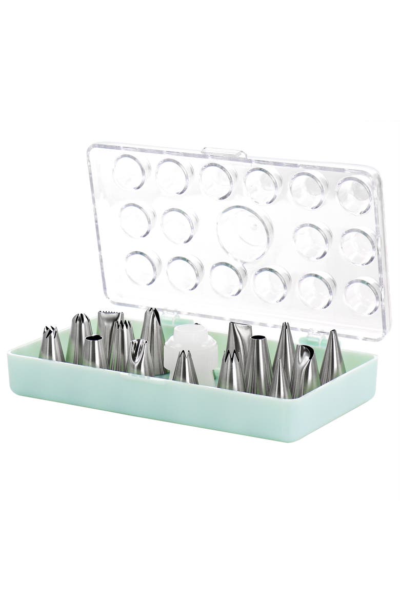 16 Piece Assorted Cake Decorating Nozzles, Main, color, Turquoise