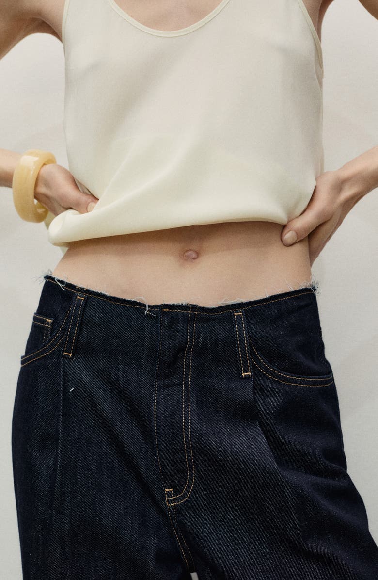 MANGO Topstitch Wide Leg Jeans, Alternate, color, 