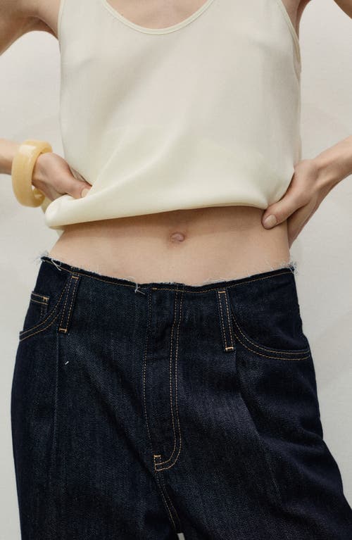 Mango Topstitch Wide Leg Jeans