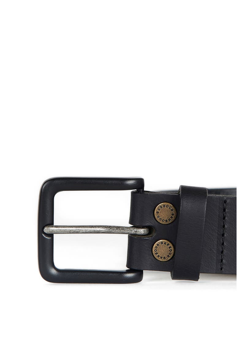 Double Rivet Leather Belt, Alternate, color, BLACK
