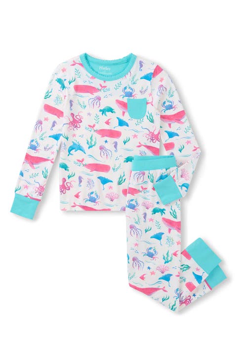Kids' Painted Sealife Fitted Two-Piece Pajamas (Little Kid & Big Kid)