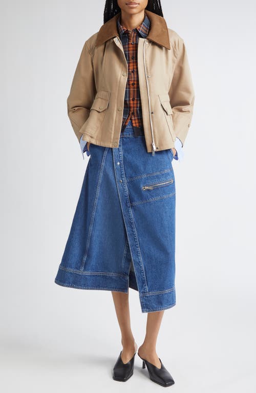 3.1 Phillip Lim Cropped Flounce Combo Jacket Praline Multi In Brown