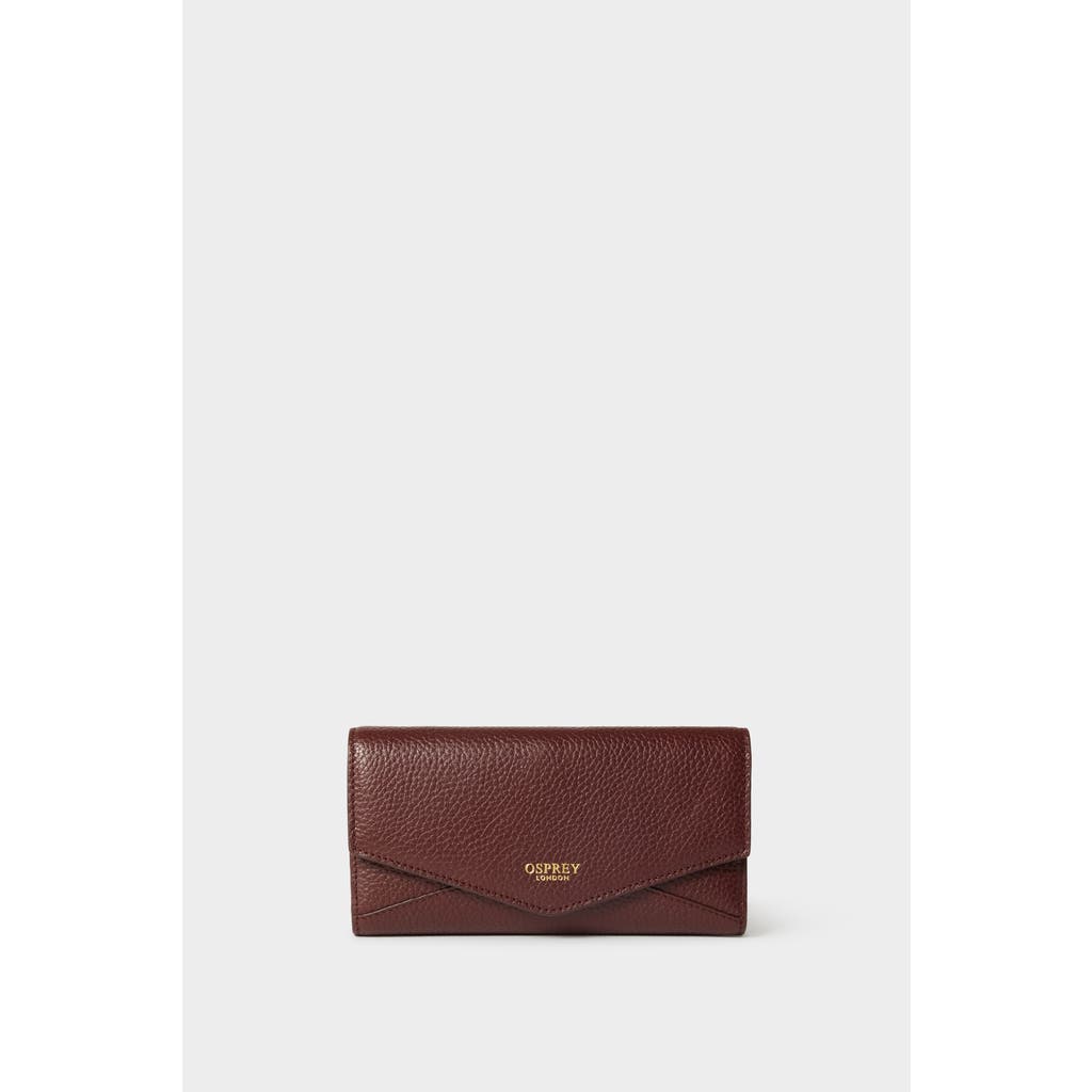 Osprey London The Core Medium Leather Matinee Purse In Burgundy