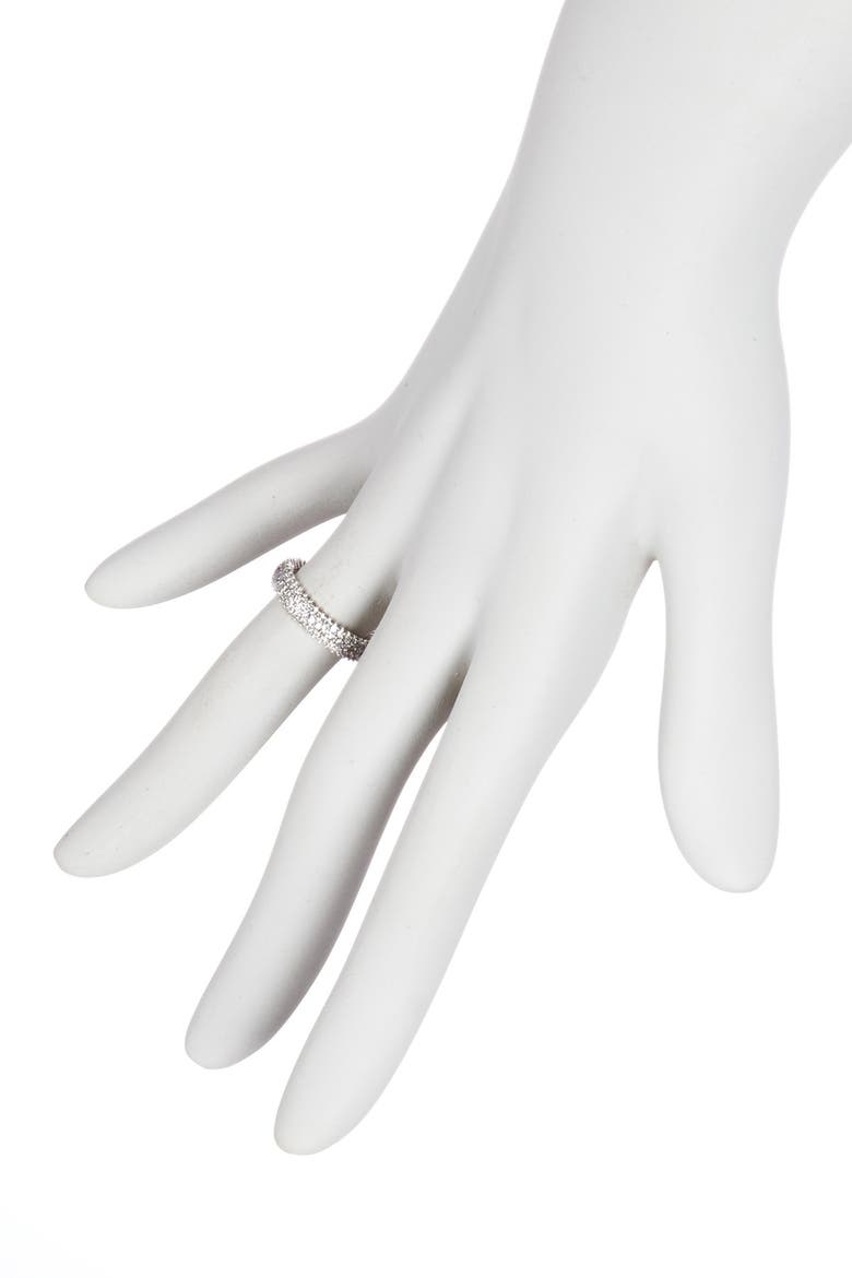 Sterling Silver Pavé Cubic Zirconia Eternity Band Ring, Alternate, color, WHITE