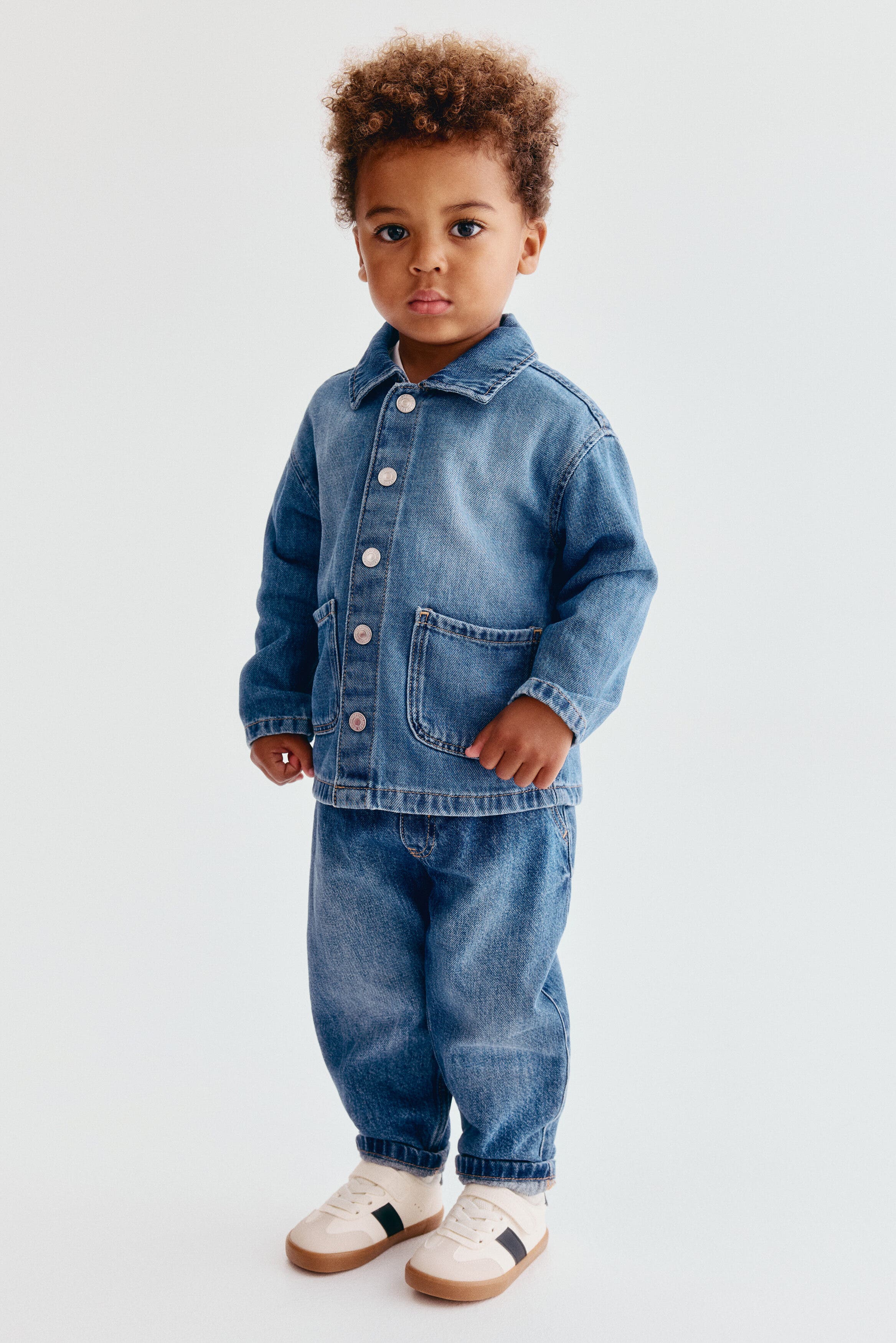 selected Denim blue/white