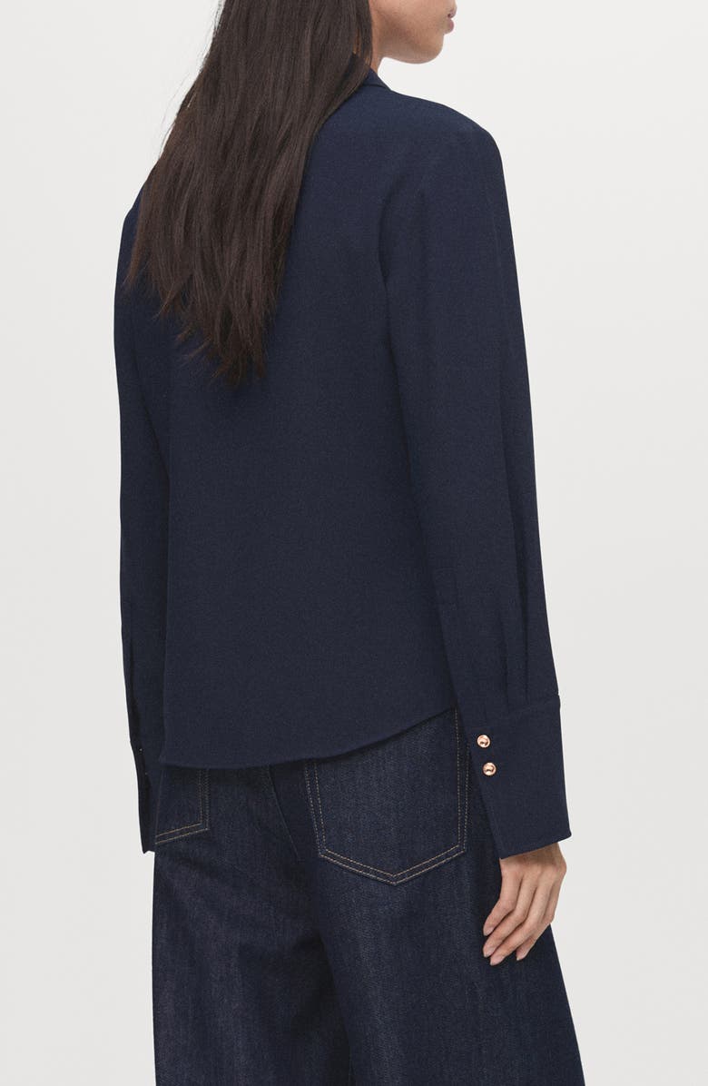 MANGO Button-Up Shirt, Alternate, color, Navy