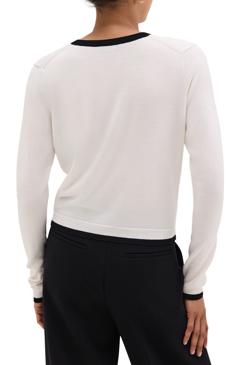 Theory Contrast Trim Wool Blend Cardigan, Alternate, color, 