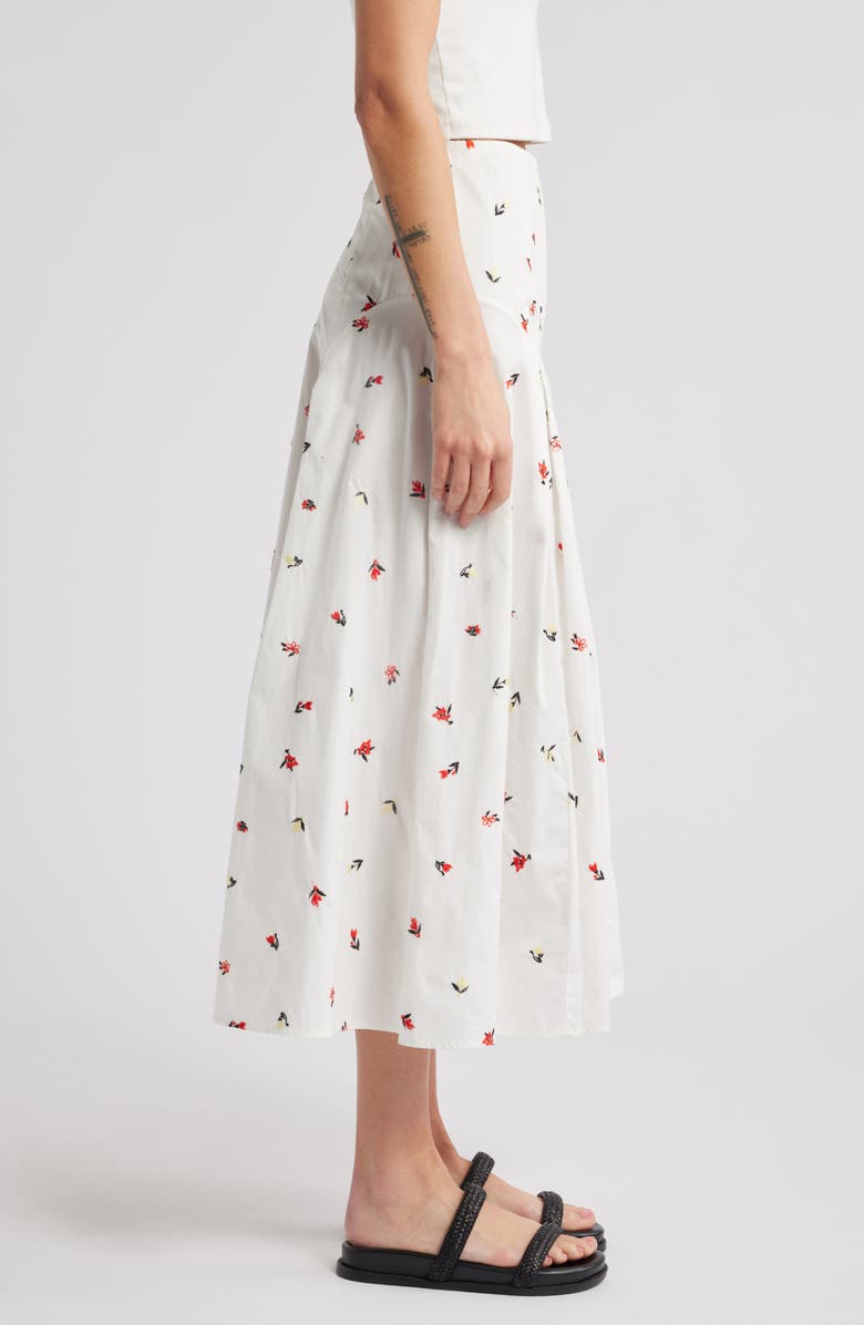 Solid & Striped The Gael Embroidered Midi Skirt, Alternate, color, Brule