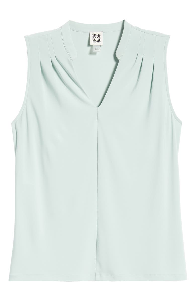 Anne Klein Pleat Shoulder Sleeveless Top, Alternate, color, Soft Aloe