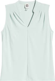 Anne Klein Pleat Shoulder Sleeveless Top