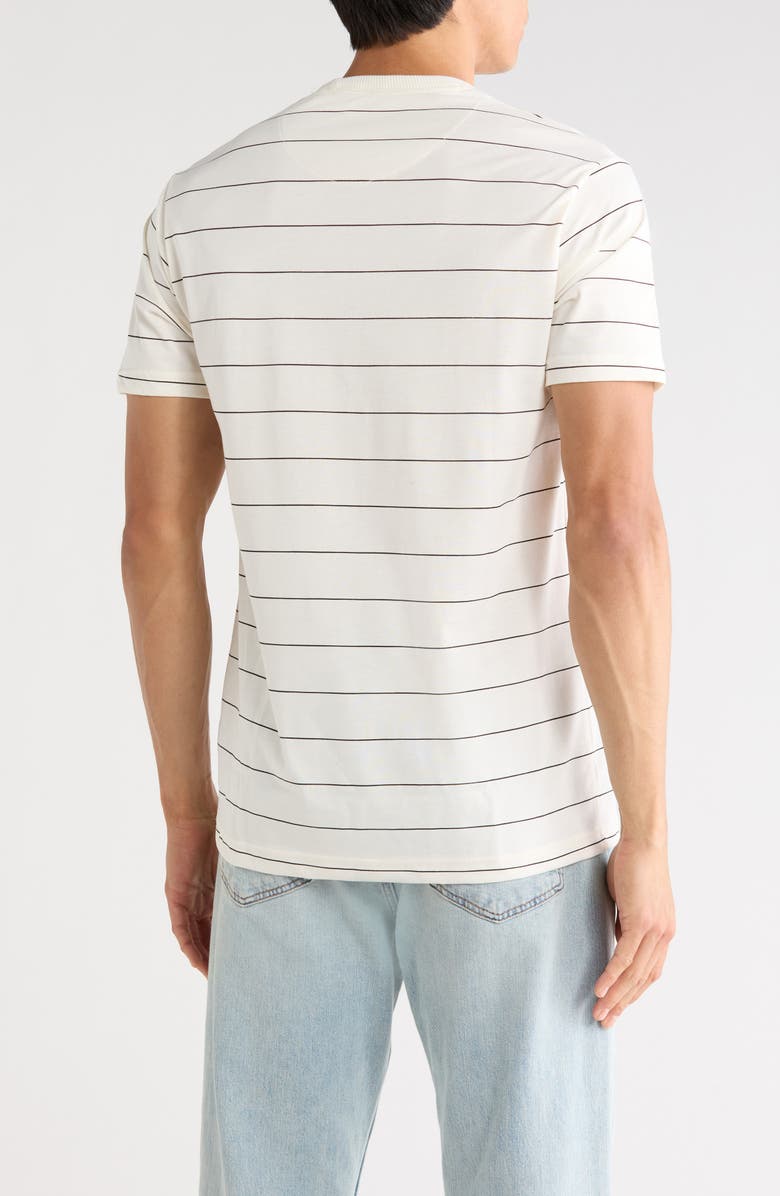 DENIM AND FLOWER Short Sleeve Stripe T-Shirt, Alternate, color, Off White