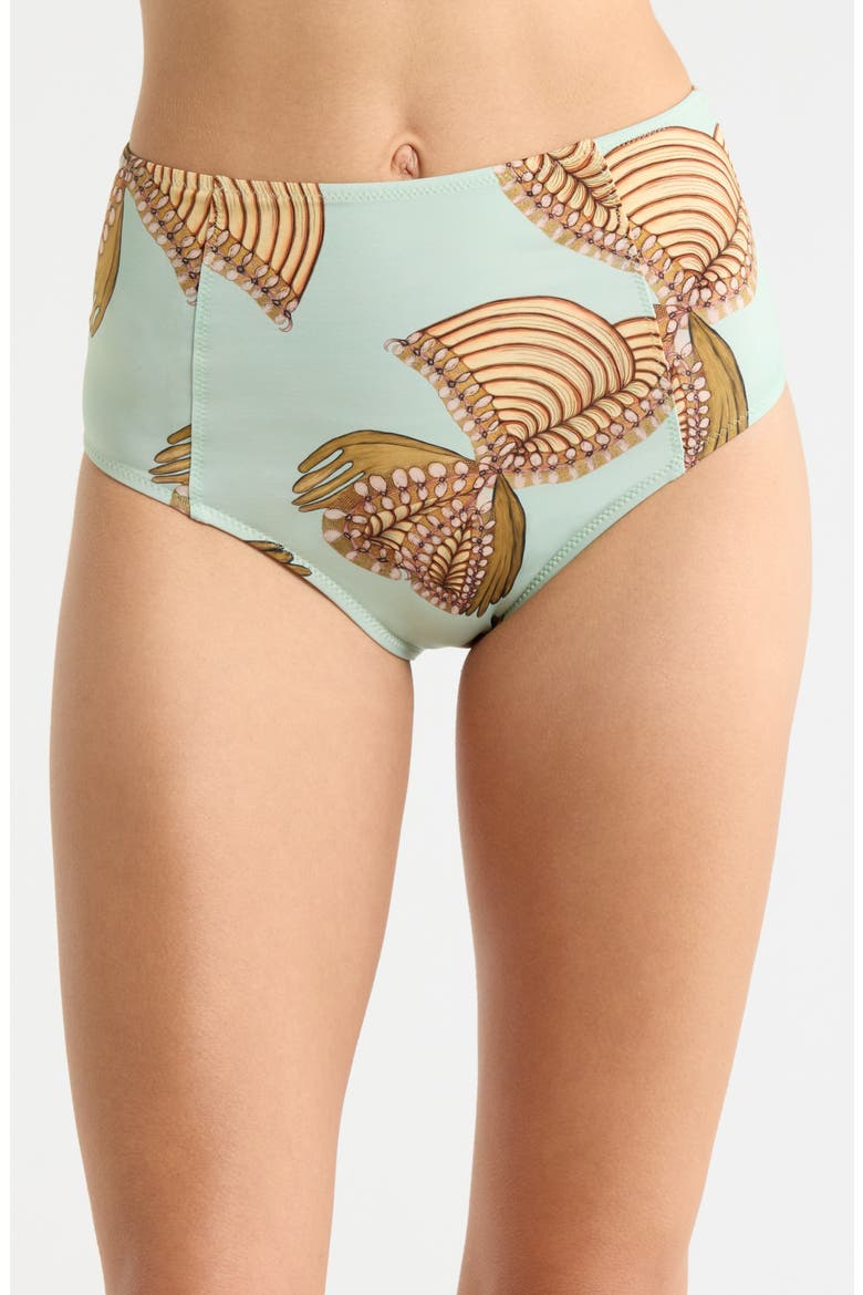 Zahara High Waist Bikini Bottoms, Main, color, WATER BLOSSOMS