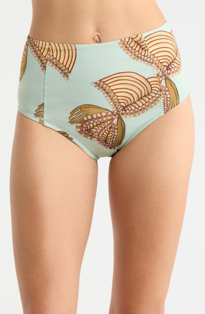 Ulla Johnson Zahara High Waist Bikini Bottoms, Main, color, Water Blossoms