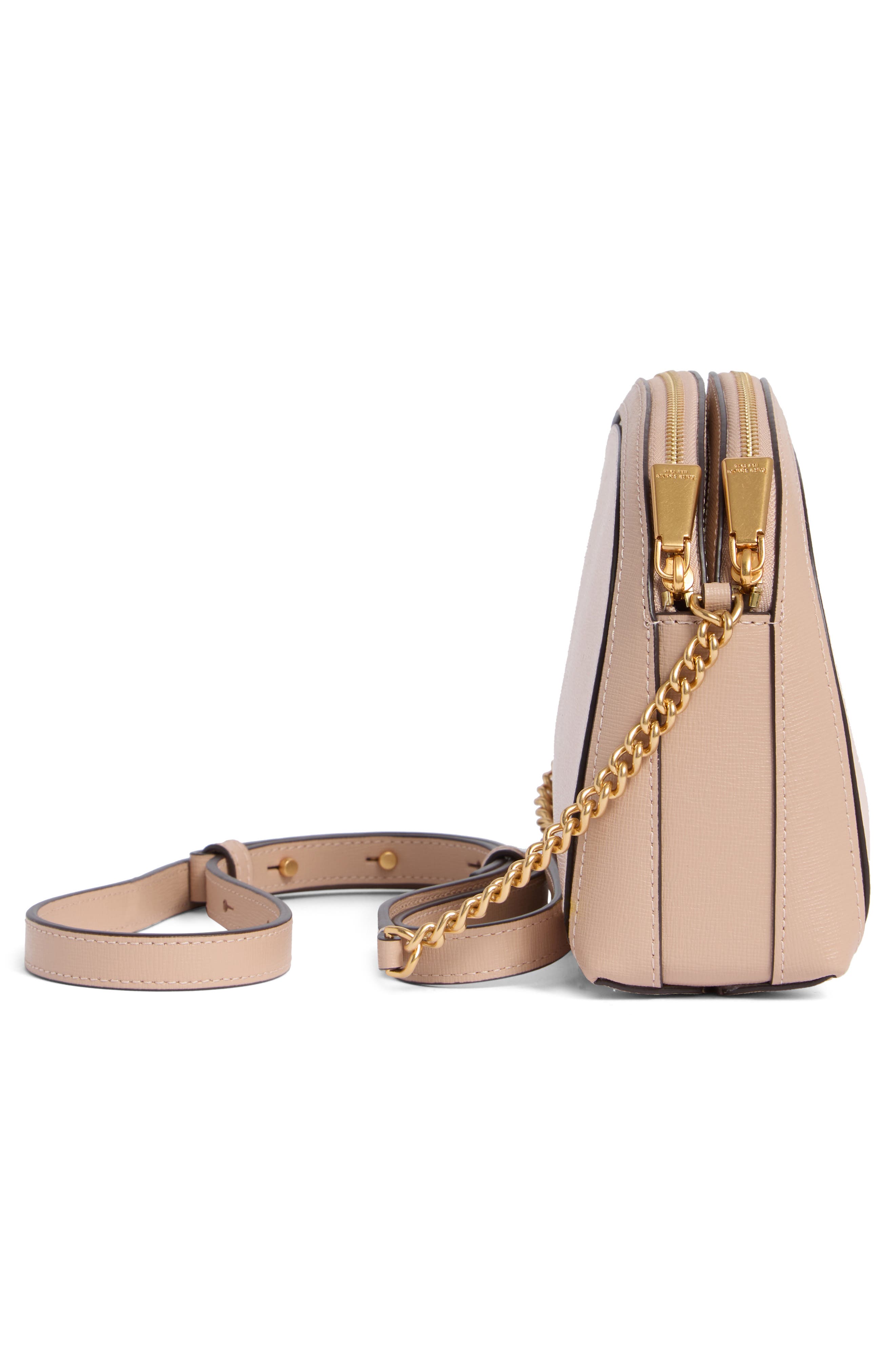 Kate Spade New York morgan colorblock double zip dome crossbody bag, Alternate, color, Pale Dogwood Multi