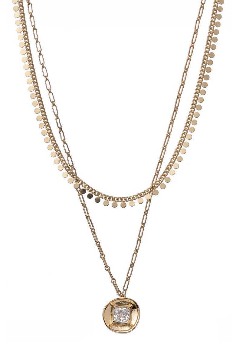 Khloe Layered Charm Necklace, Main, color, GOLD