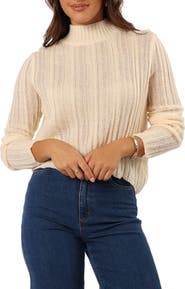 Petal & Pup Wynford Scallop Mock Neck Sweater