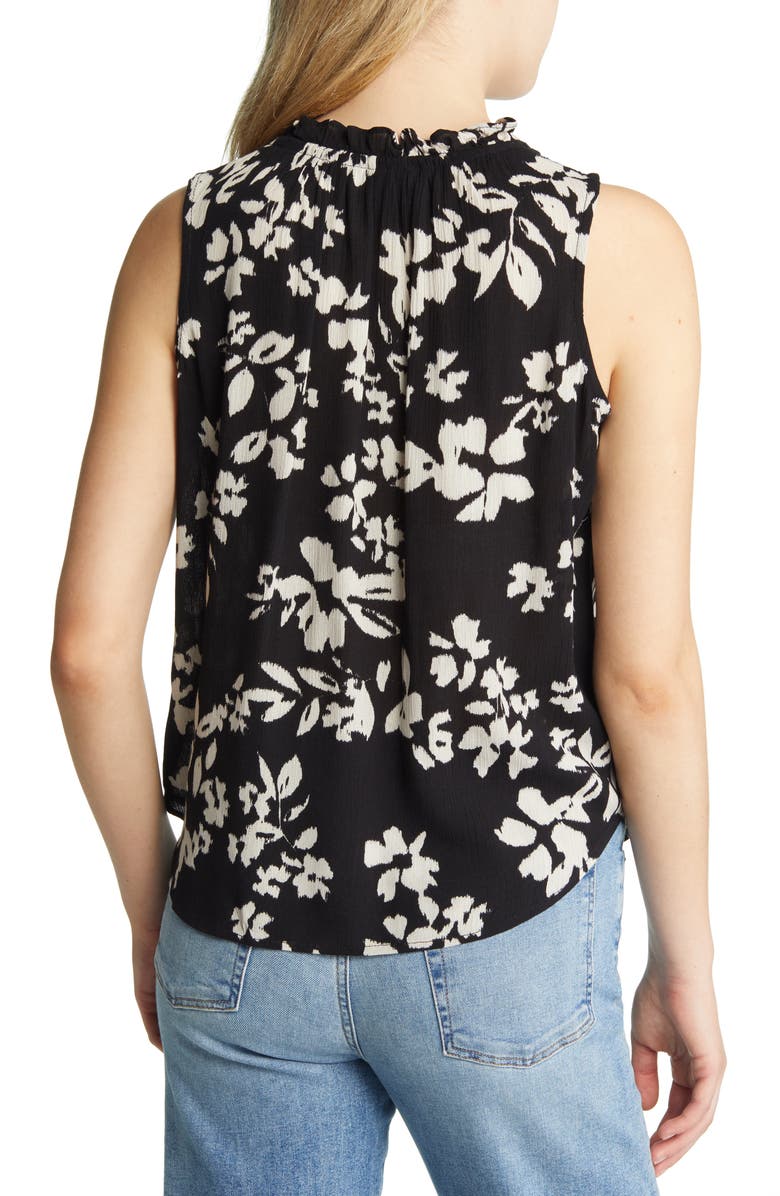 Bobeau Crochet Shoulder Split Neck Blouse, Alternate, color, 