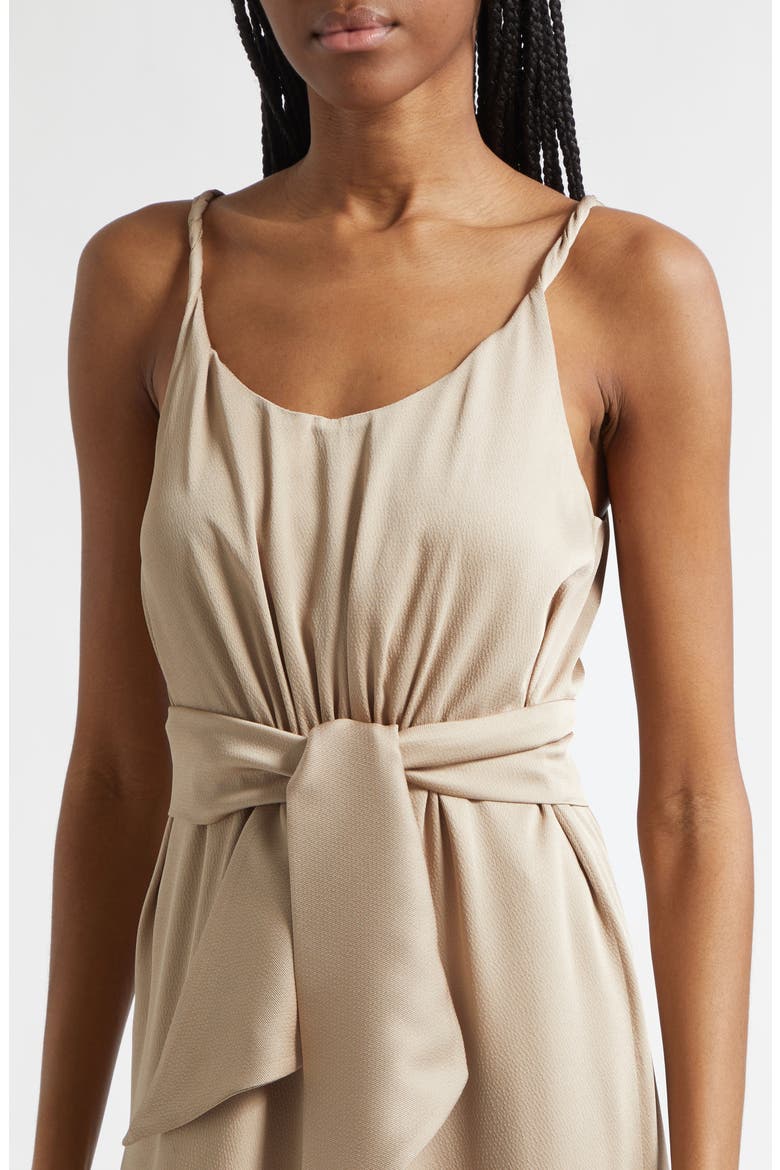 Dune Crepe Midi Dress, Alternate, color, TAN
