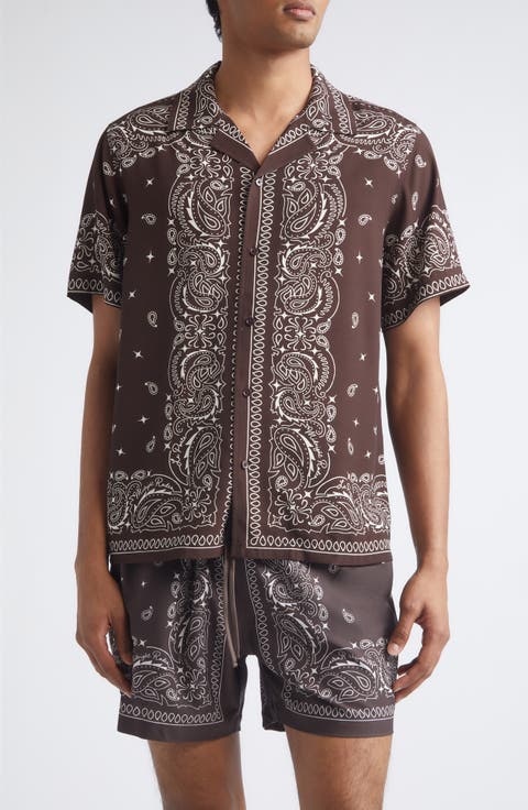 x La Porte Bandana Print Camp Shirt