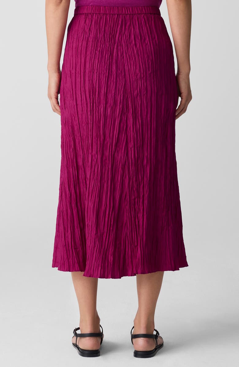 Eileen Fisher Crinkled Silk Midi Skirt, Alternate, color, Sangria