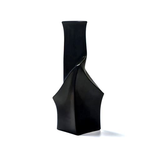 Dina Decor Geo Black Short Vase In Black