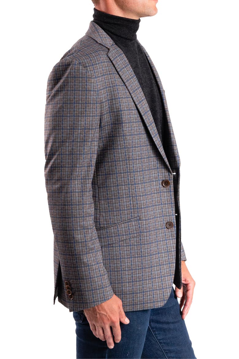 Tan Plaid Knit Sport Coat, Alternate, color, GREY MULTI