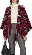 Burberry Check Double Face Wool & Cashmere Cape