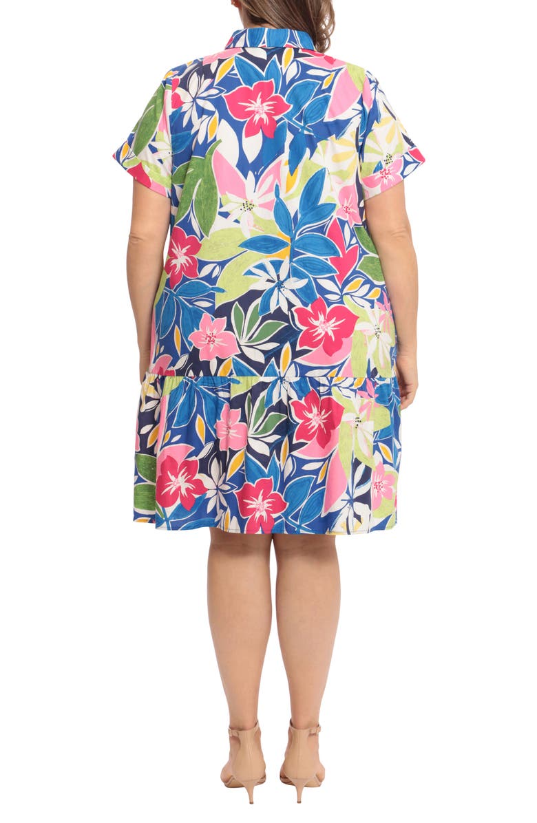 Donna Morgan Floral Short Sleeve A-Line Shirtdress, Alternate, color,