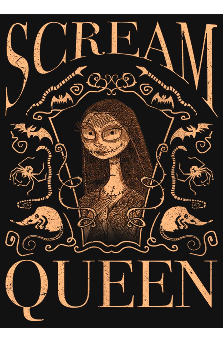 The Nightmare Before Christmas Girl's The Nightmare Before Christmas Sally the Scream Queen  Graphic T-Shirt, Alternate, color, Black