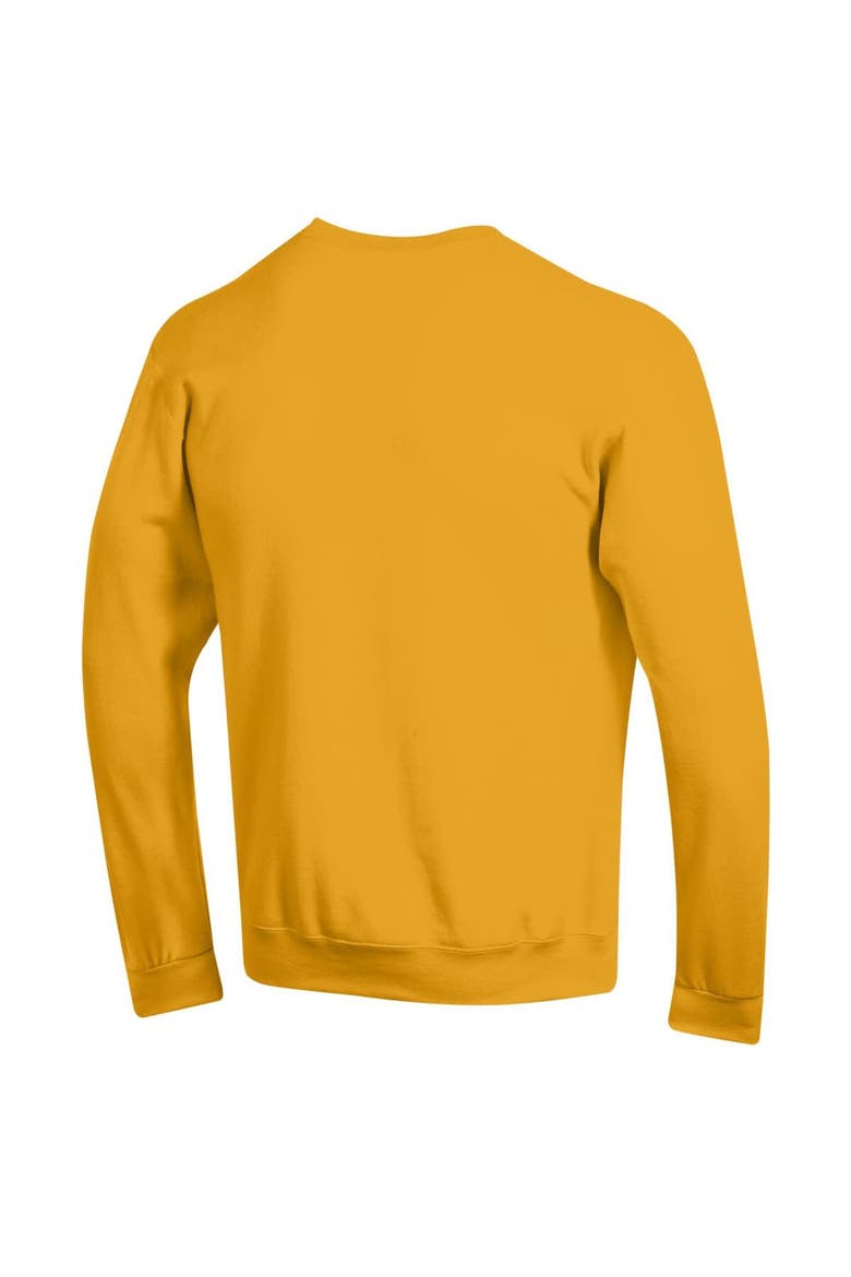 Men's Champion  Maize Michigan Wolverines Arch Over Logo Pullover Sweatshirt, Alternate, color, Maize