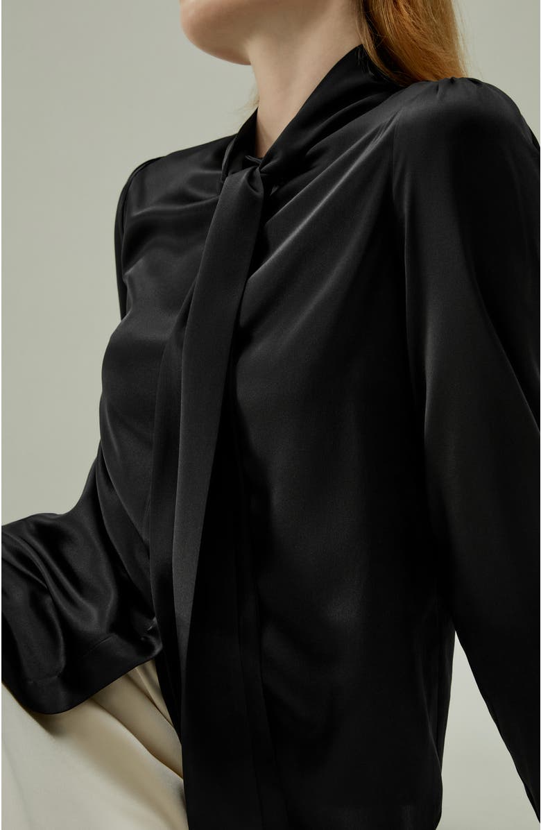 Lilysilk Women's Bow-tie Neck Silk Blouse, Alternate, color,