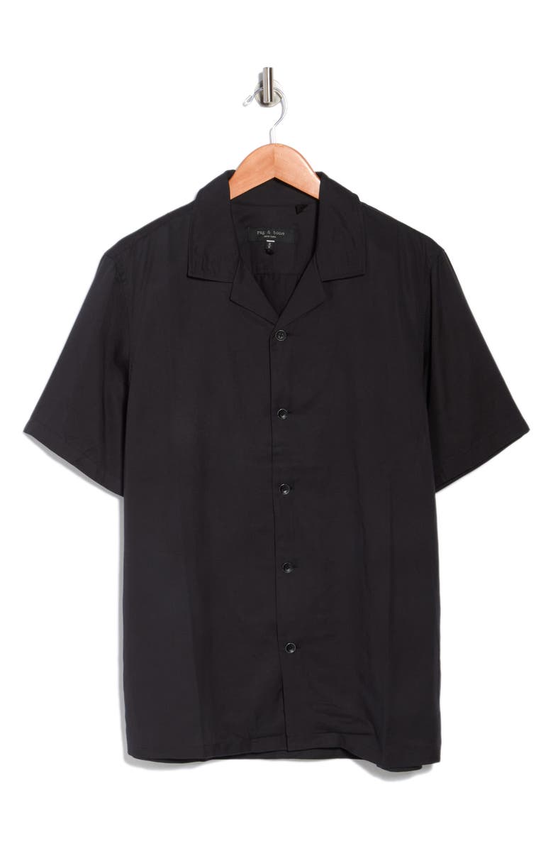 rag & bone Alan Camp Shirt, Main, color, Black