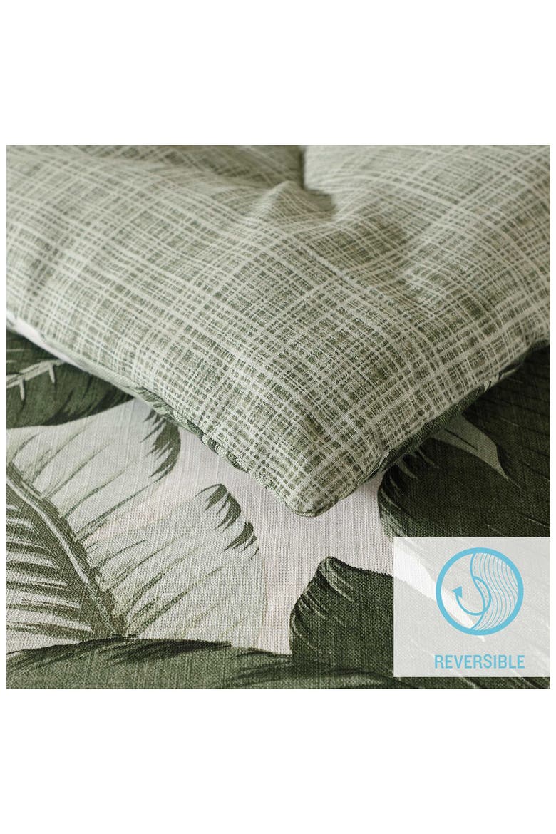 Vintage Palms Duvet Cover & Sham Set, Alternate, color, DARK GREEN