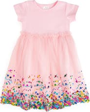 Sweet Wink Pink Confetti Short Sleeve Tutu Dress