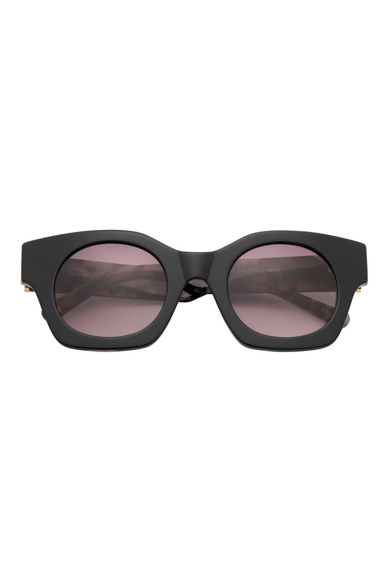 47mm Small Round Sunglasses, Main, color, BLACK