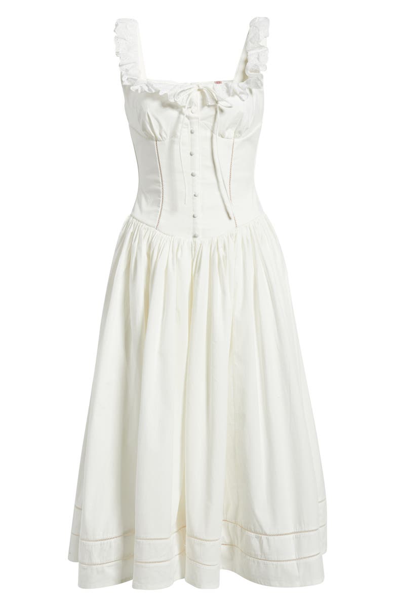 HOUSE OF CB Phoebe Stretch Cotton Broderie Dress, Main, color, White