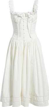 HOUSE OF CB Phoebe Stretch Cotton Broderie Dress