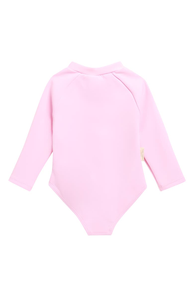 TINY TRIBE Core Diving Long Sleeve One-Piece Swimsuit, Alternate, color, Pink