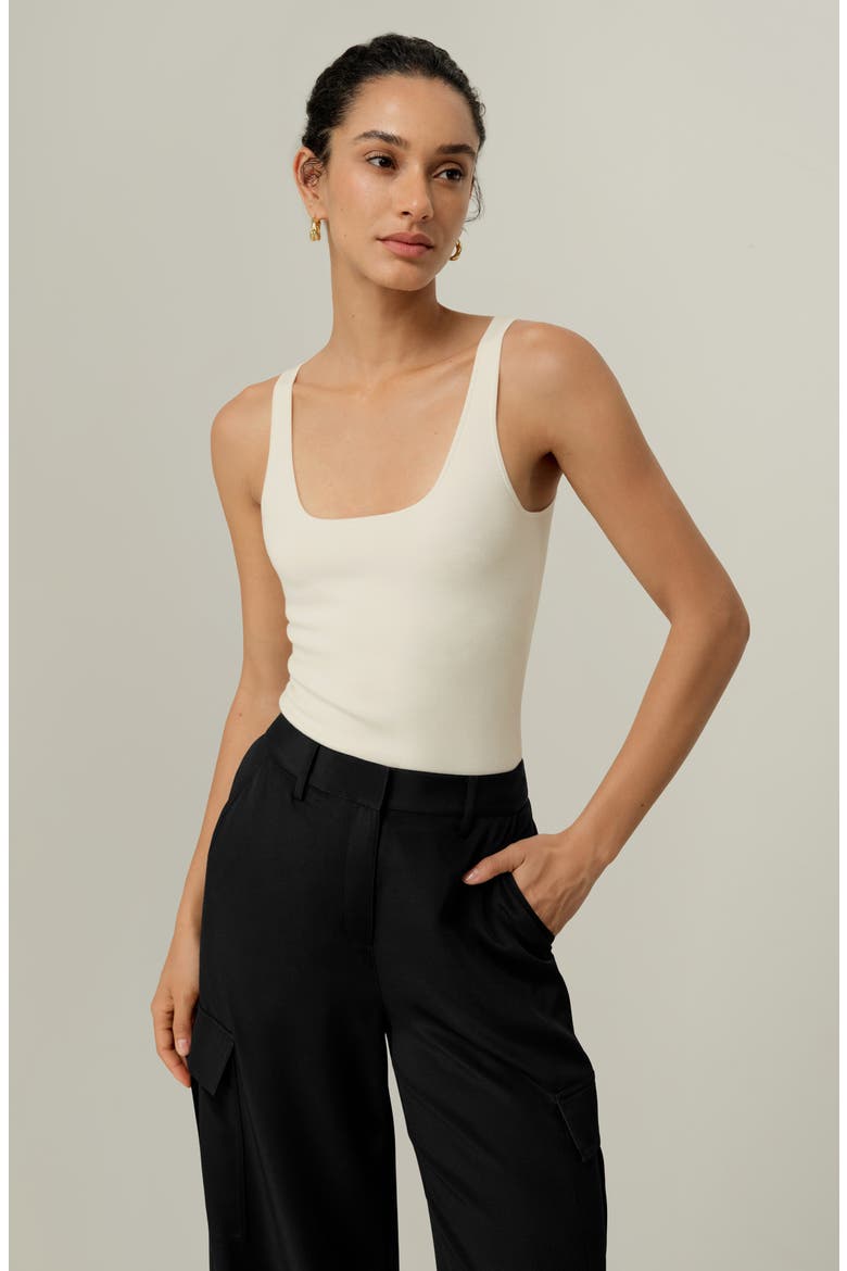 Women's Milano Knit Silk Viscose Tank Top, Alternate, color, White